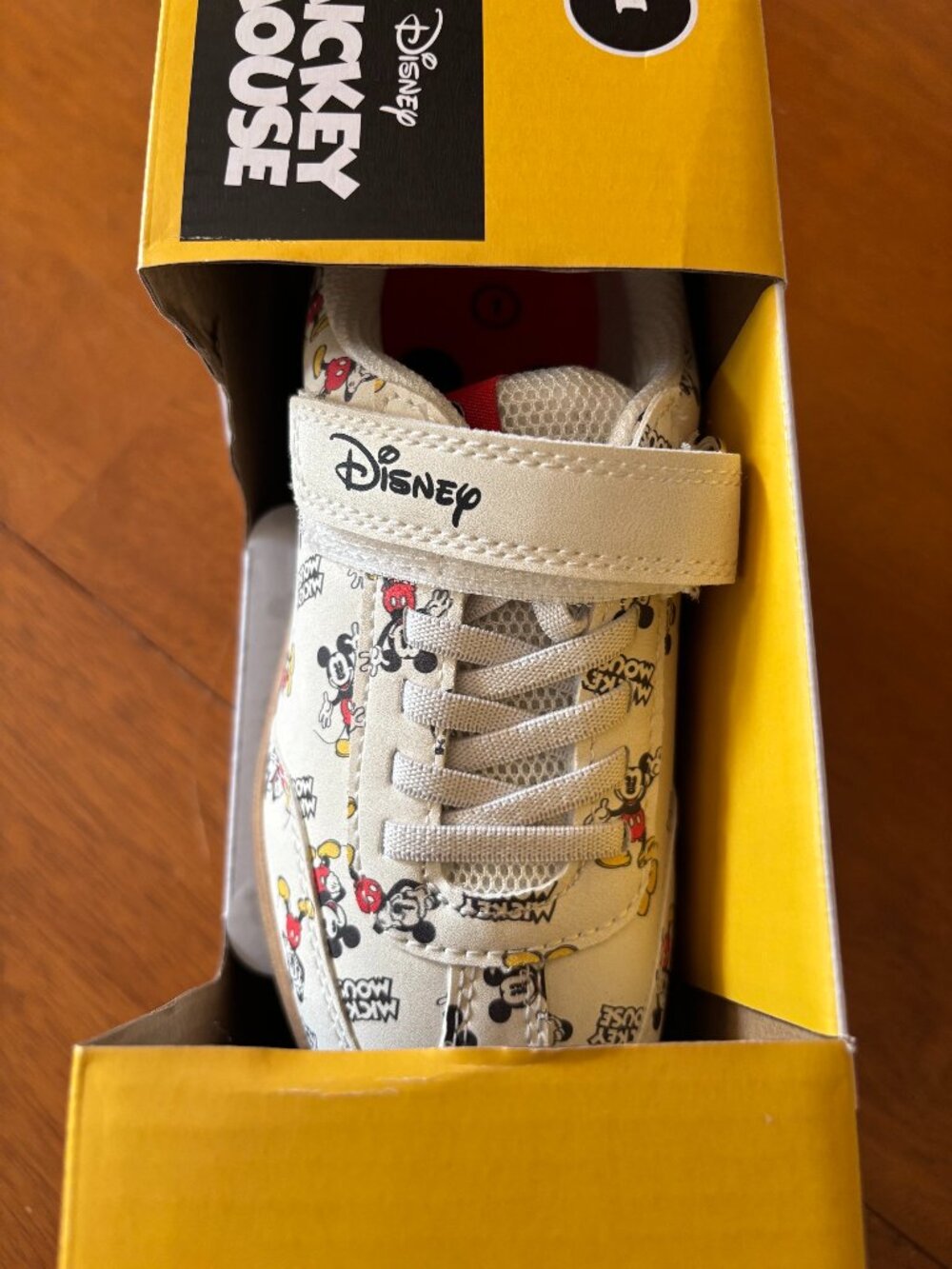 Disney Mickey Mouse Children’s Character Sneakers Youth Size 1 Hook & Loop Velco